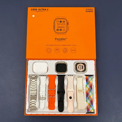 Fendior S300 Ultra 2 Smart Watch + Classic Earbuds with high quality – 49mm, Bluetooth Calling, Fitness Tracking, 7 Straps